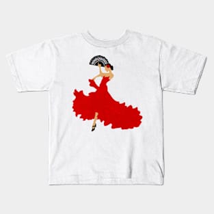 Minimalist Flamenco Dancer Kids T-Shirt